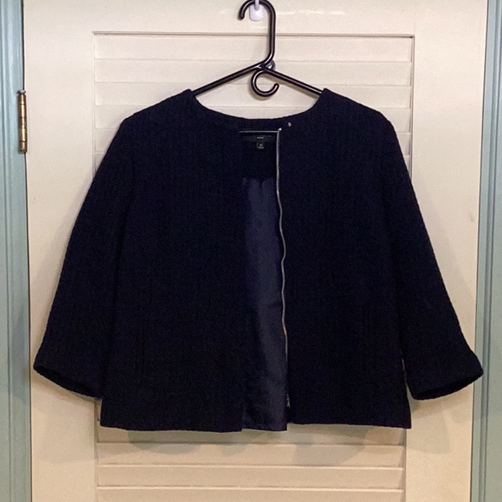 Navy Textured Jacket Blazer SZ. 8p. Talbots 
Retro Vintage Y2K.